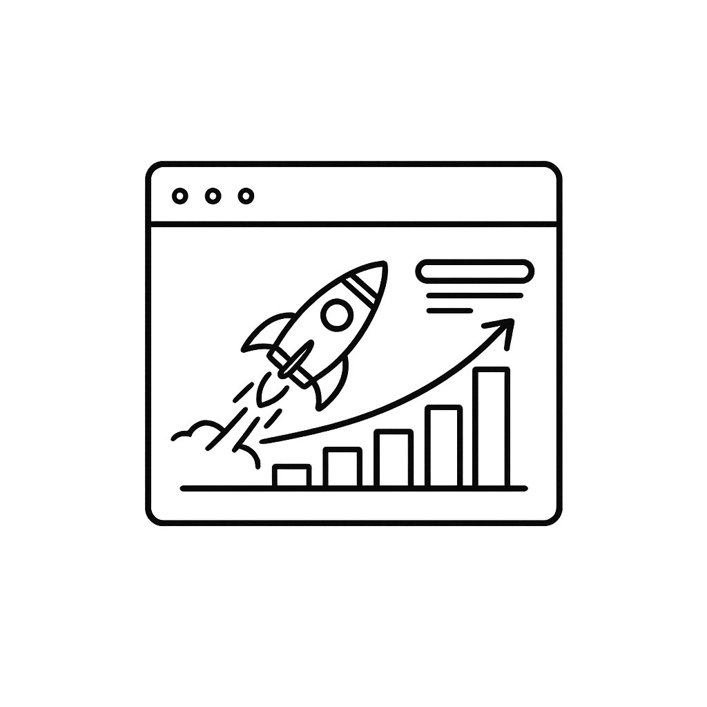 Business Growth Solutions icon representing business expansion, lead generation, revenue growth, and long-term digital success
