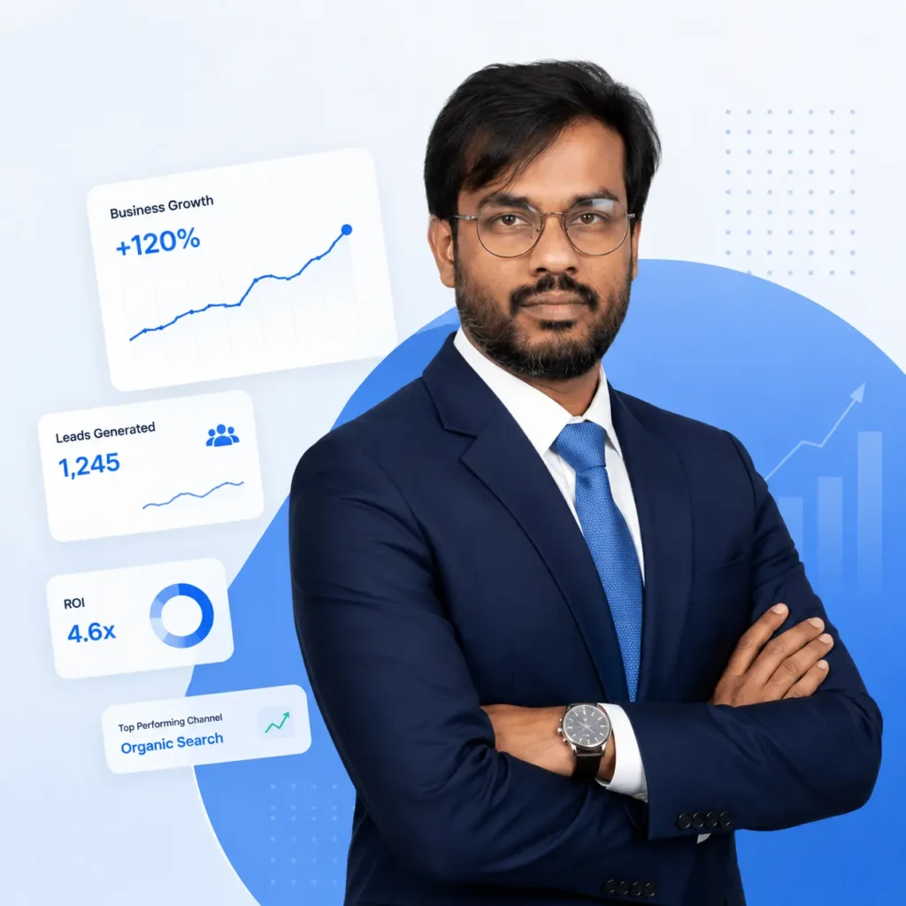 Digital marketing consultant in Chennai with business growth analytics and SEO performance dashboard