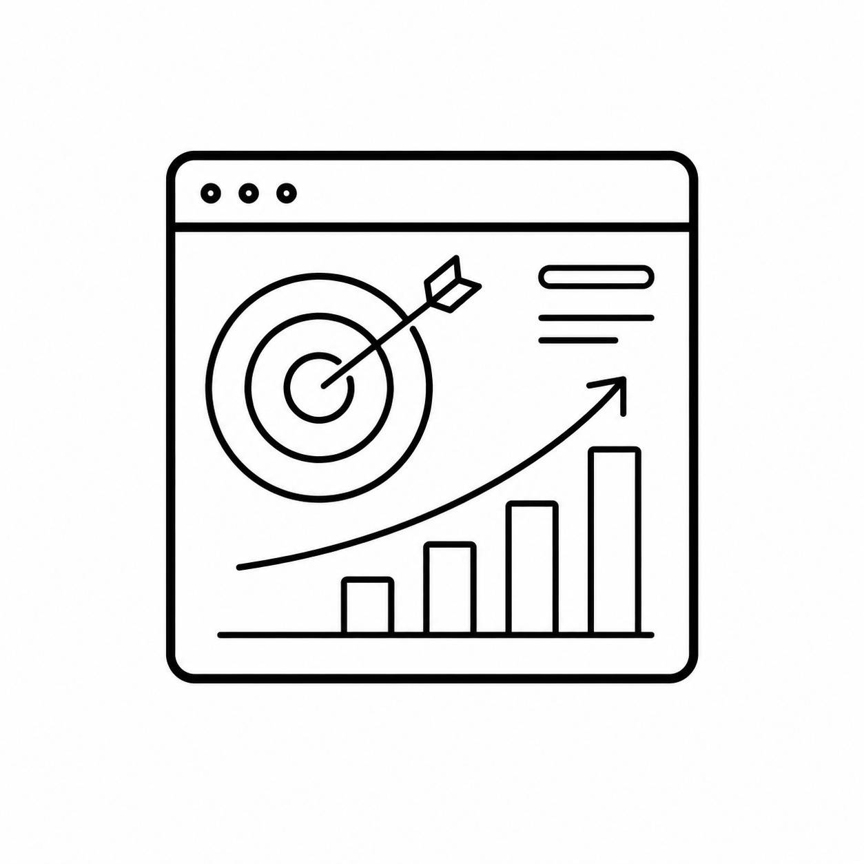 Digital marketing strategy icon representing business growth planning and campaign development