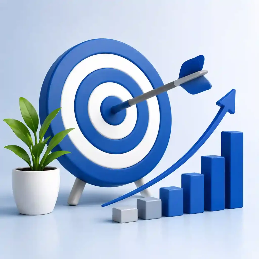Business growth illustration representing the strategic approach of a certified digital marketer.